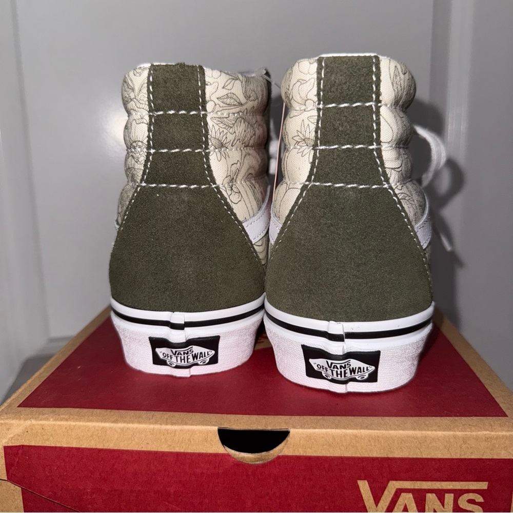 Vans Olive Green and White High Top Sneakers - Picture 4 of 7